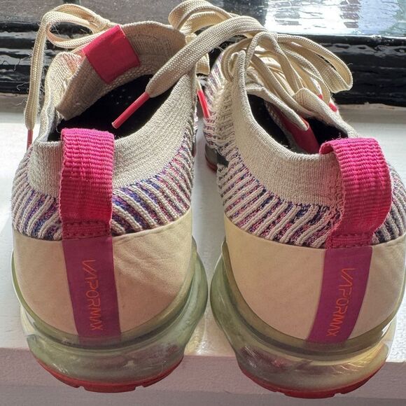 NIKE Air Vapormax Flyknit 3 Fossil Pink Ivory Sneakers 942843 Women’s Size 12 - Picture 4 of 9